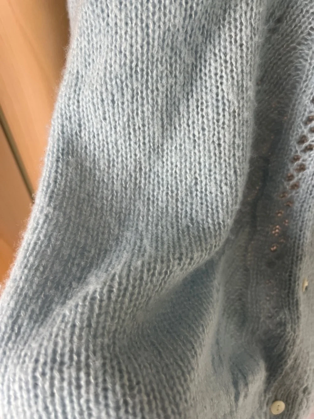 Cashmere Soft Knit sky Blue Crochet cardigan Angie Cardigan - Picture 4 of 8